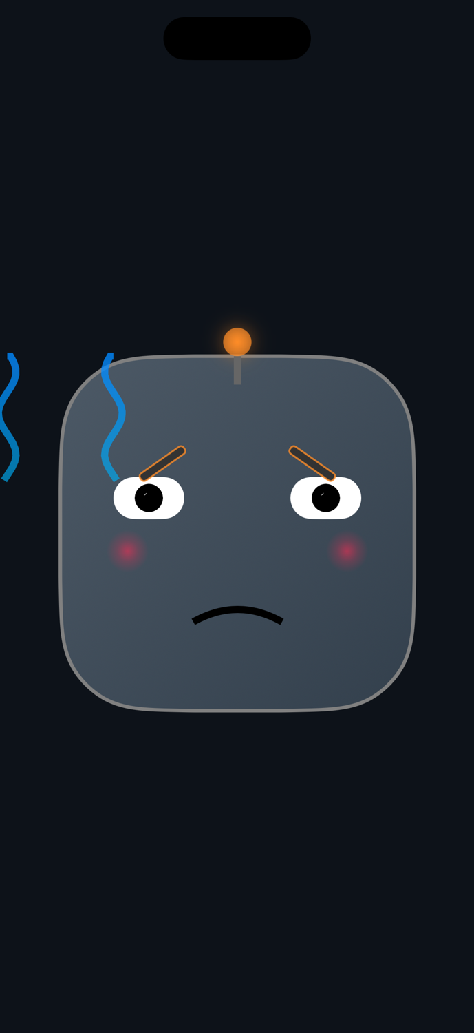 Fred's broken crying face with tears in the wrong position