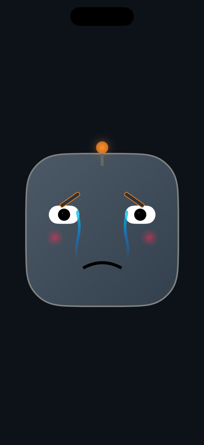 Fred's fixed crying face with tears in the correct position